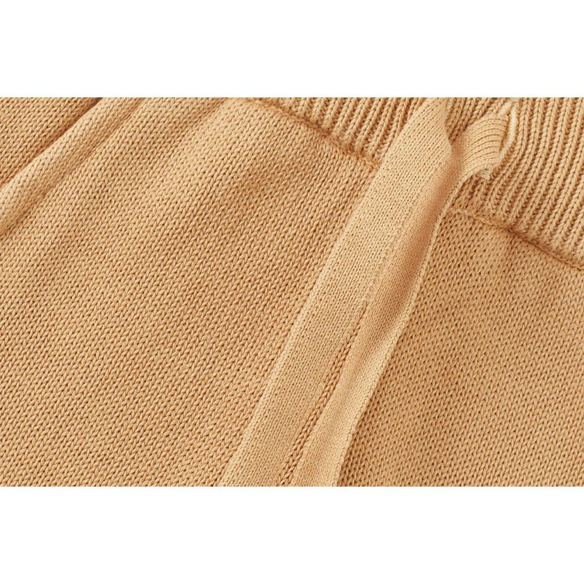 Organic Cotton Knit Joggers, Tan