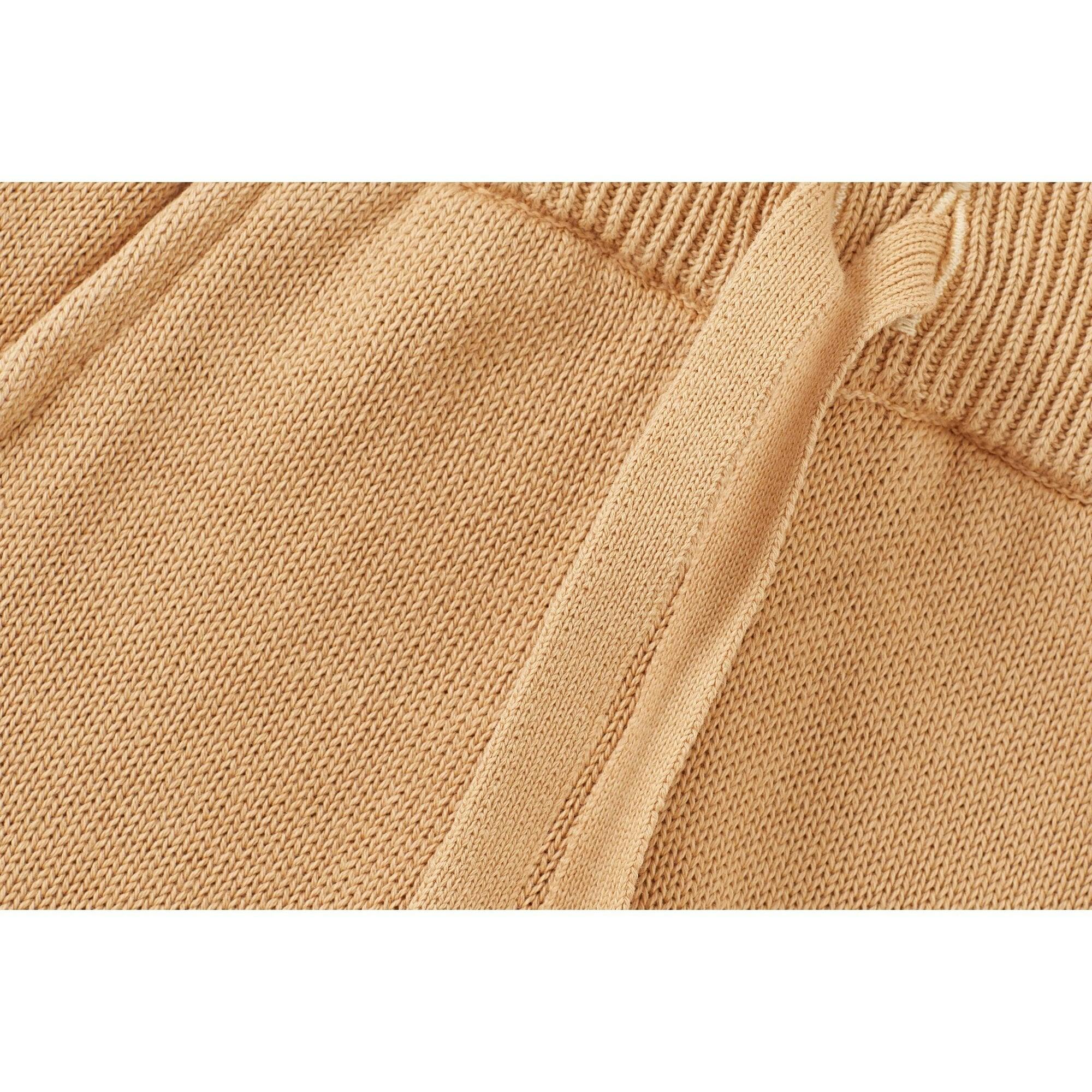 Organic Cotton Knit Joggers, Tan