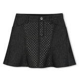 Black Studded Denim Skirt