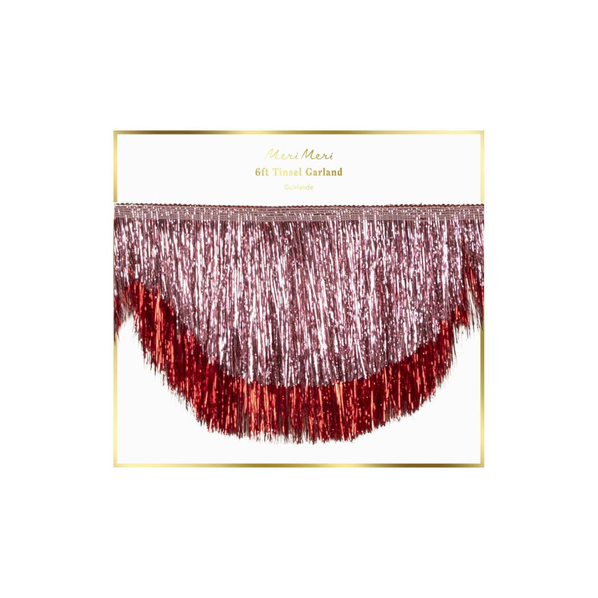 Pink Tinsel Scallop Garland