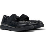 Kids Duet Twins Leather Elastic Strap Mary Jane Shoes, Black