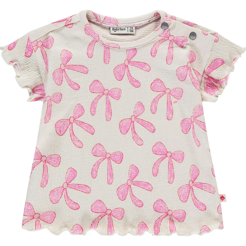 Bow Print Short Sleeve Top