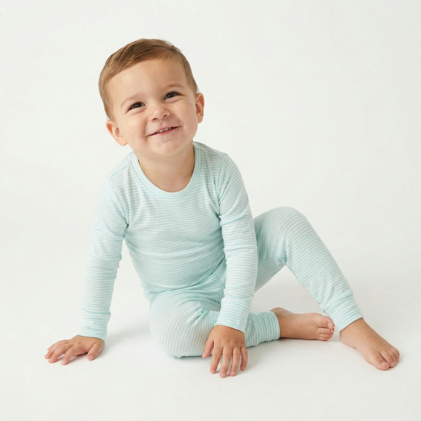 Cloud Stripe Bamboo Toddler Pajama Set