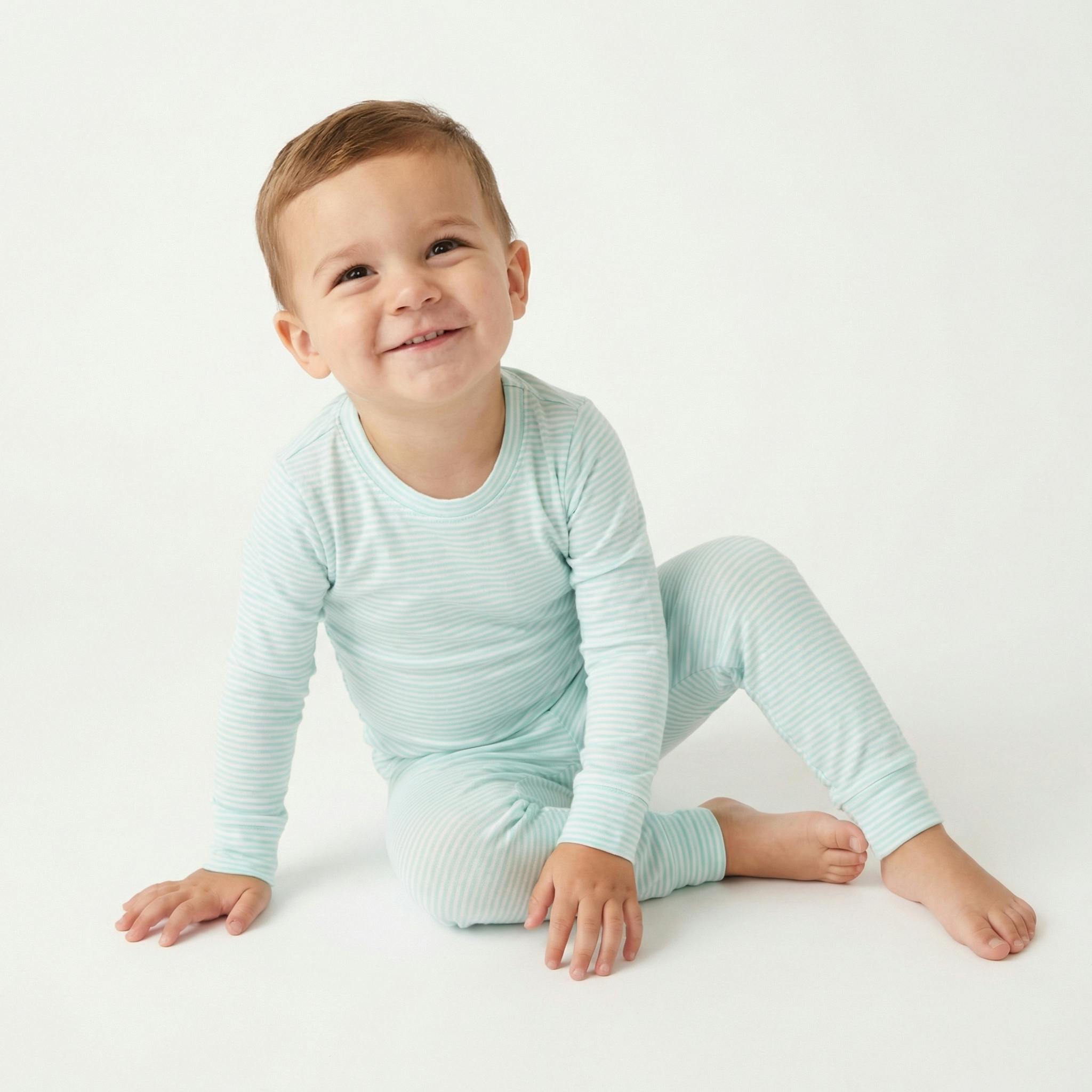 Cloud Stripe Bamboo Toddler Pajama Set