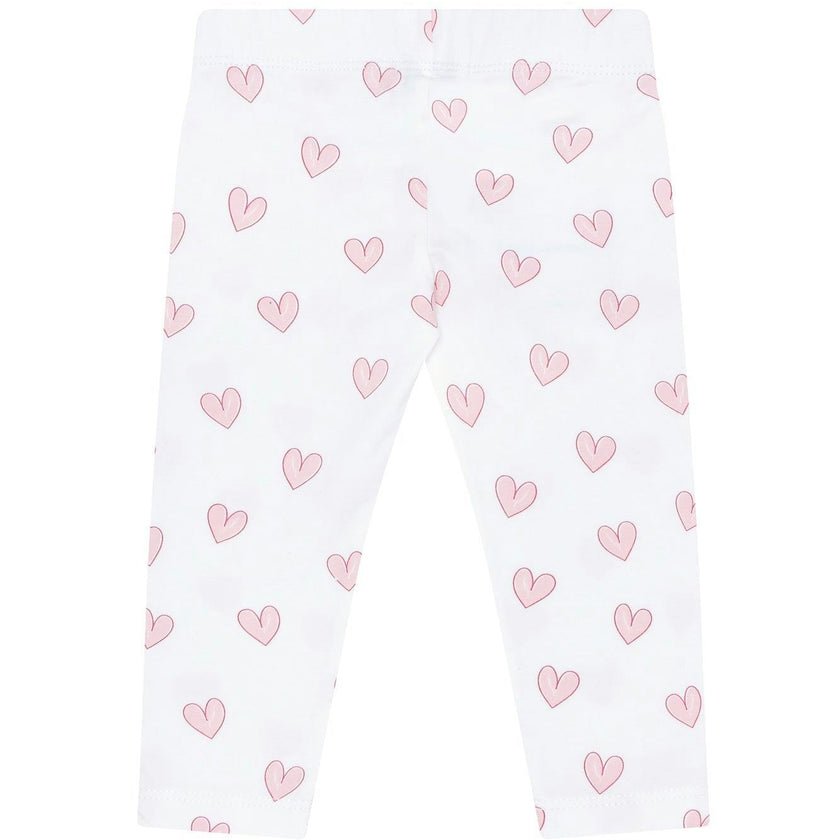 Pink Heart Print Pima Leggings