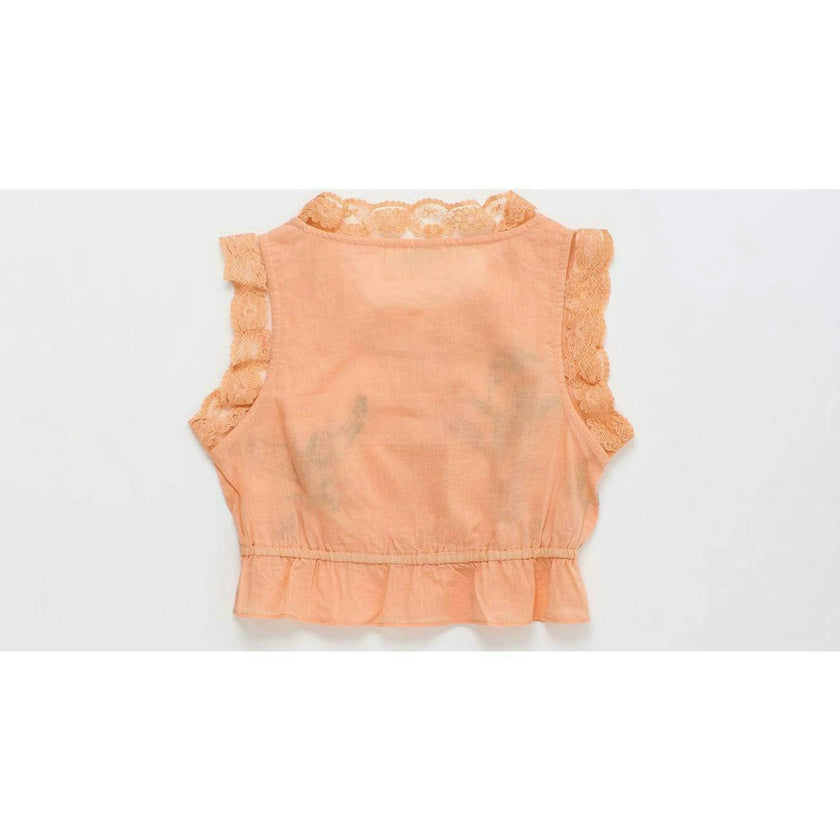 BIRDS EMBROIDERED TOP PEACH
