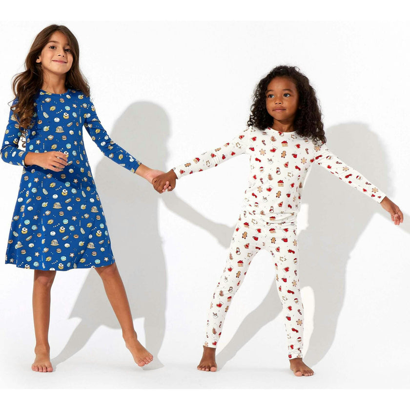 Hanukkah Cookies Bamboo Girls' Long Sleeve Dress