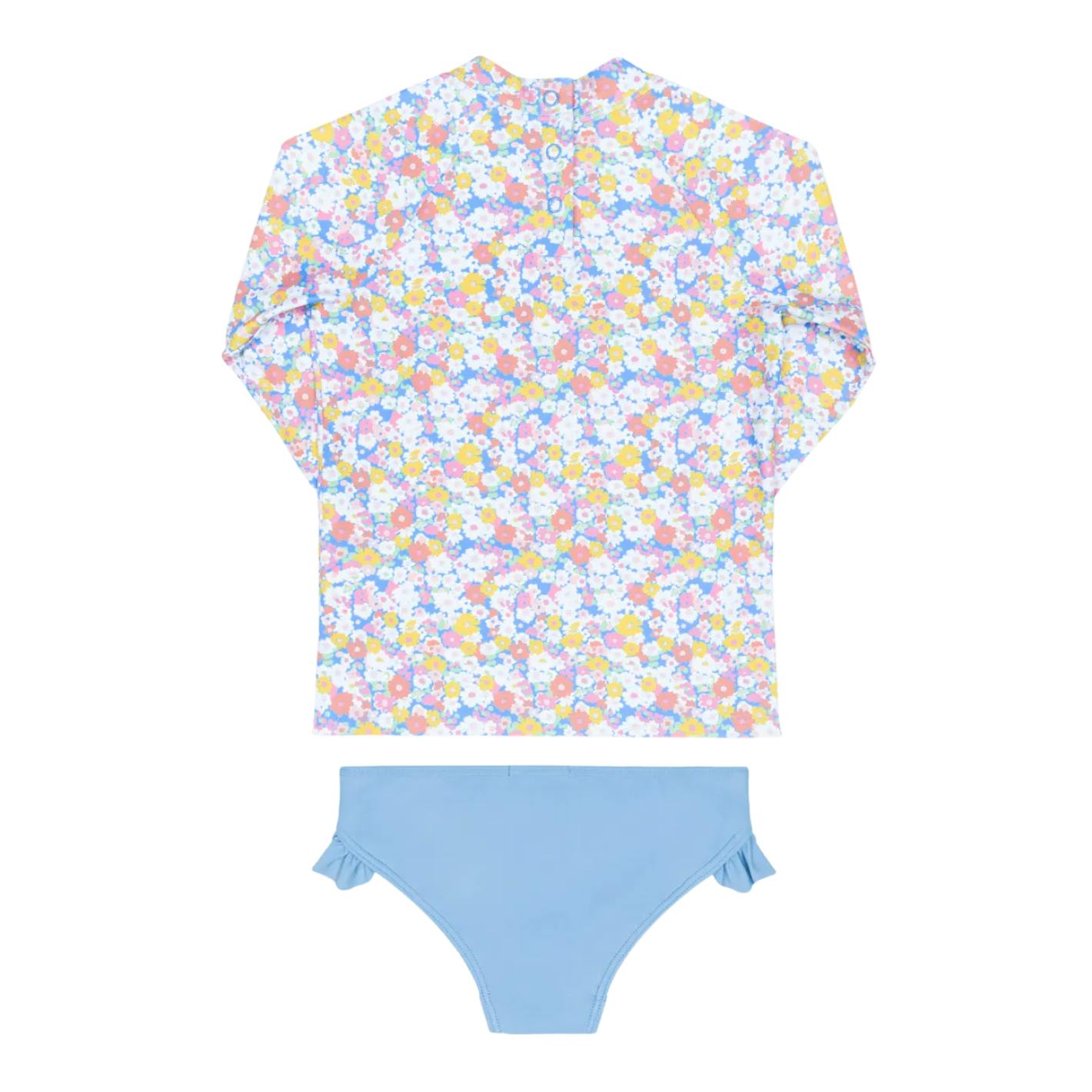 girls jasmine blossom ruffle rashguard set
