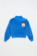 POSTCARD VELVET SWEATER BLUE