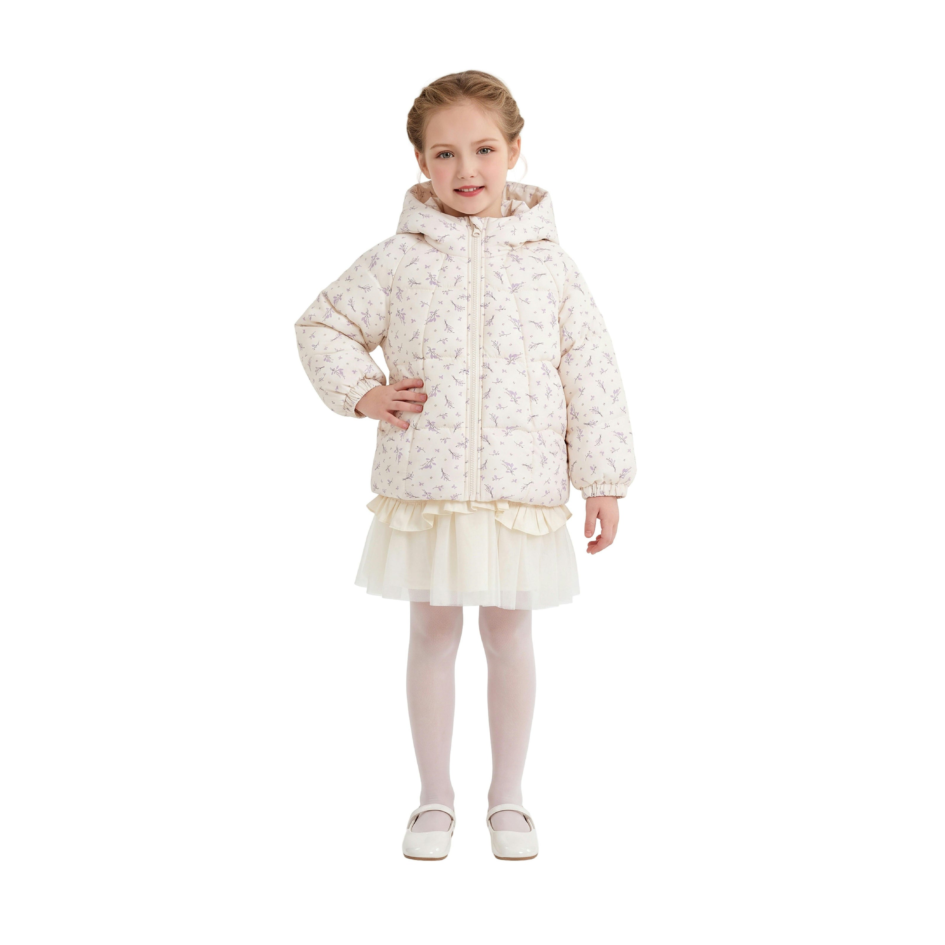 Cream Floral Hooded Jacket