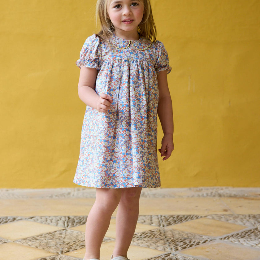 Pepa Dress Orange Blue Liberty