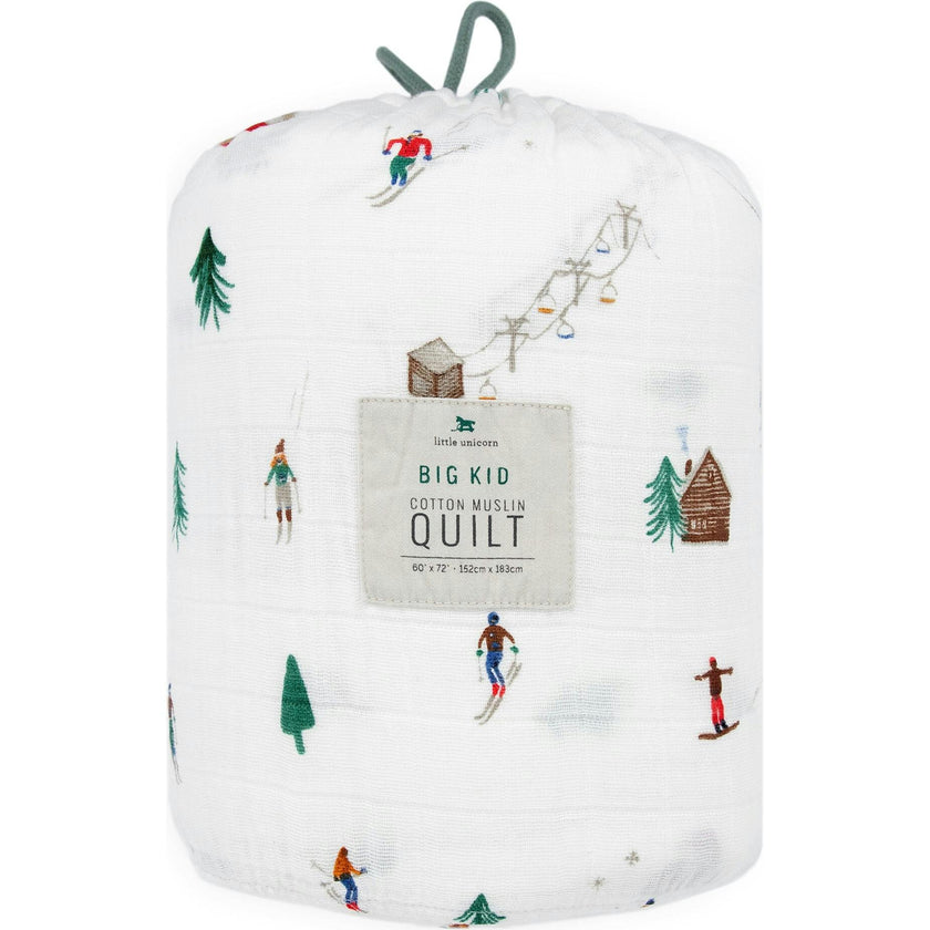 Cotton Muslin Quilted Throw - Powder Party