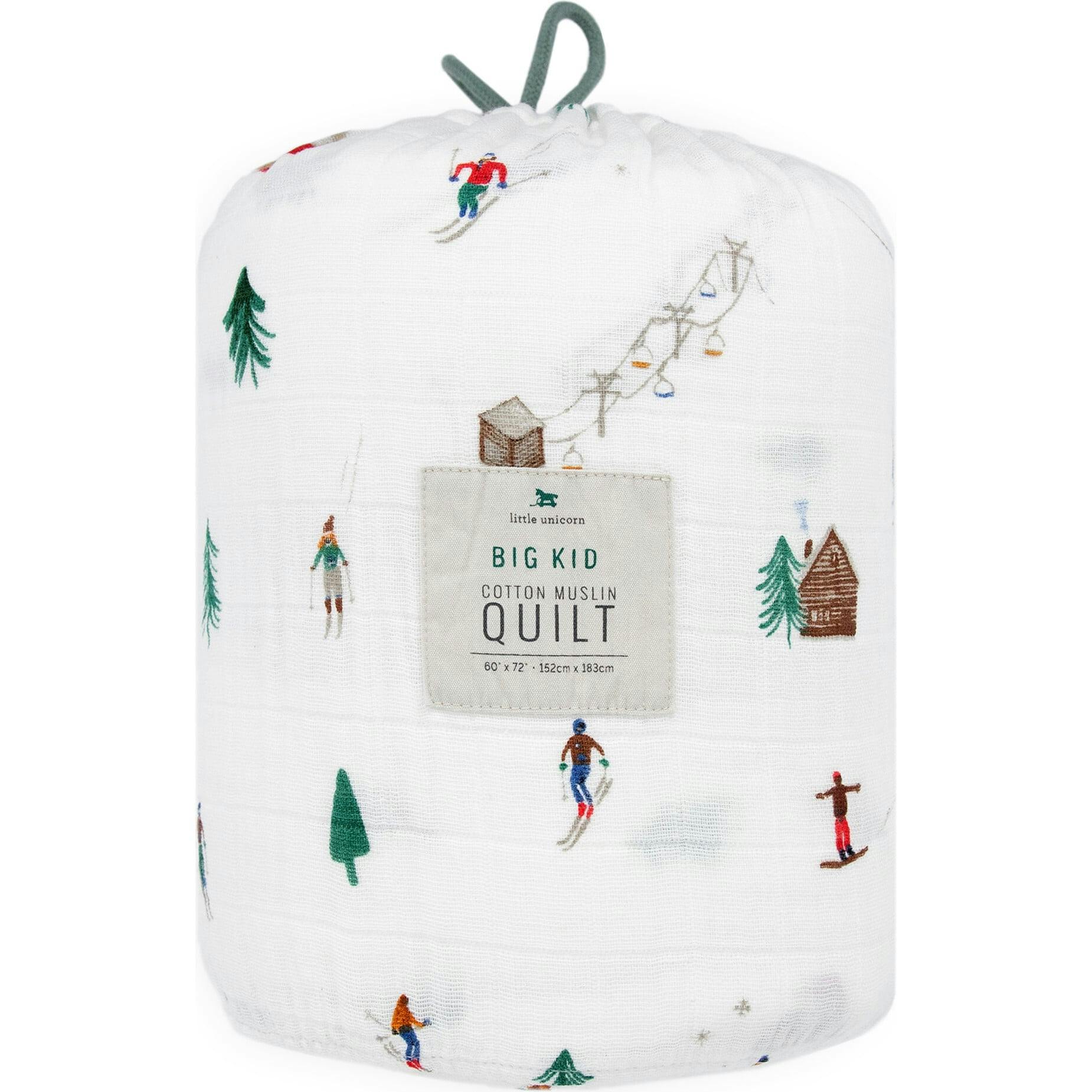 Cotton Muslin Quilted Throw - Powder Party