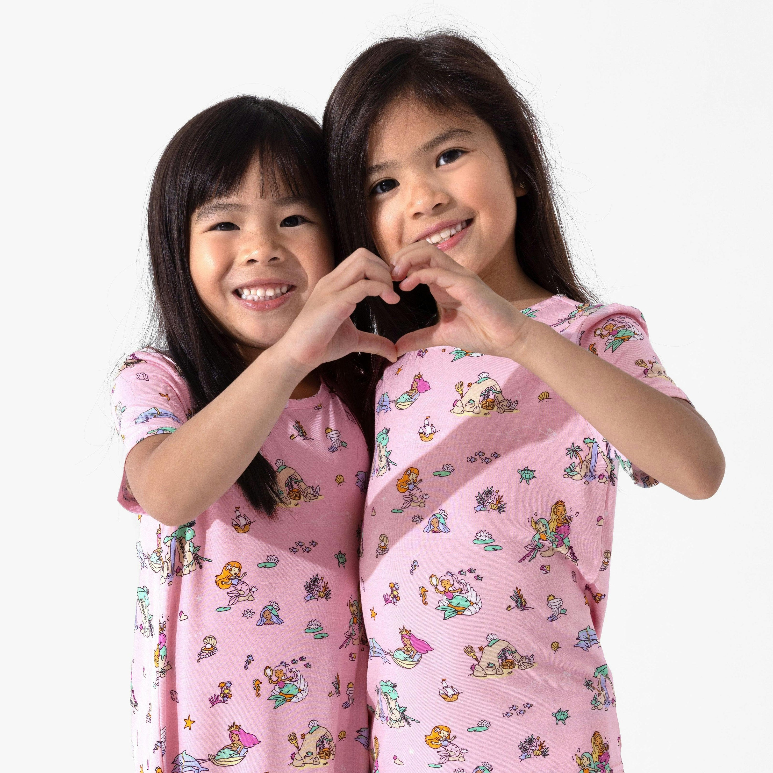 Mermaid Lagoon Bamboo Girls' Short Sleeve Dress