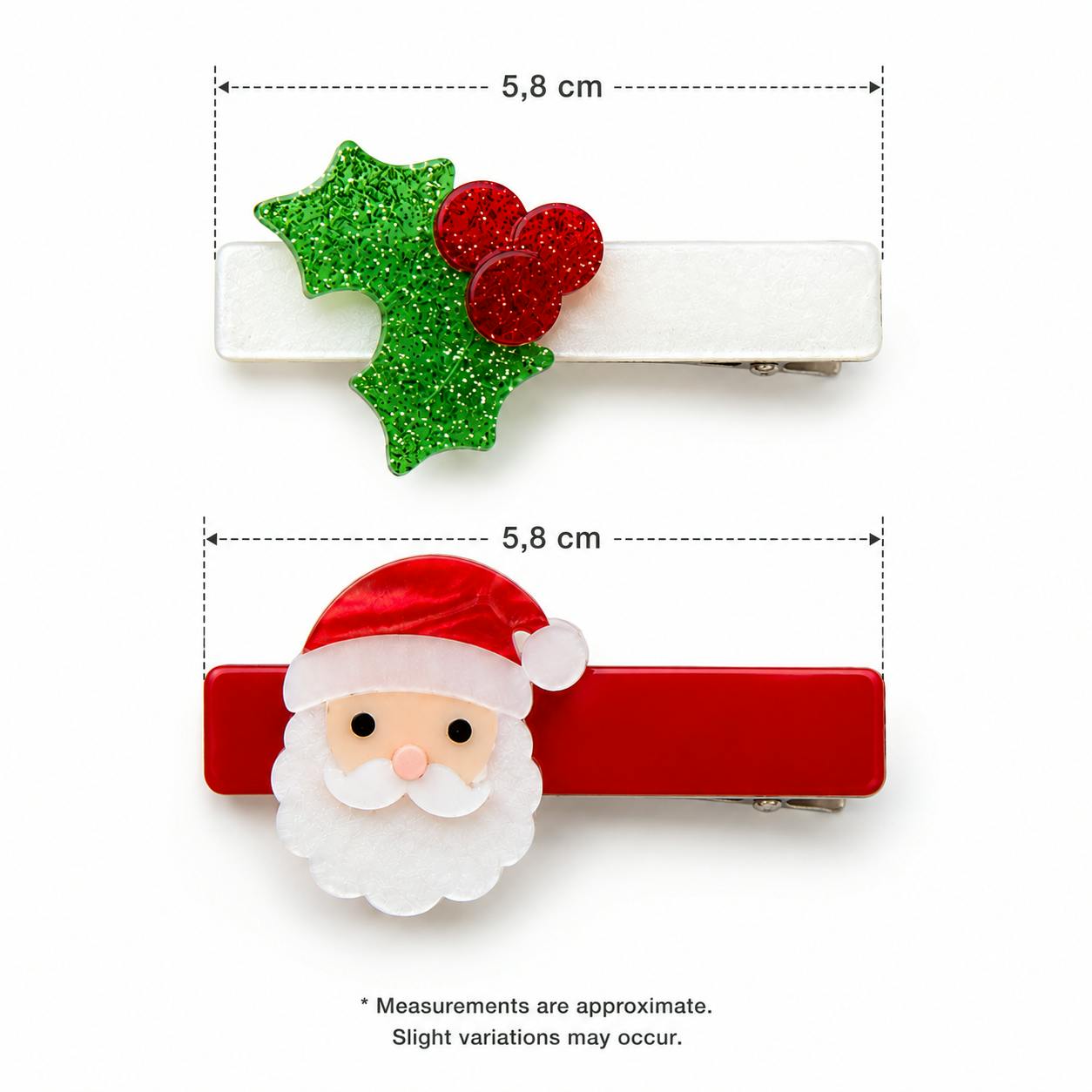 Santa Holly Berry Hair Clips
