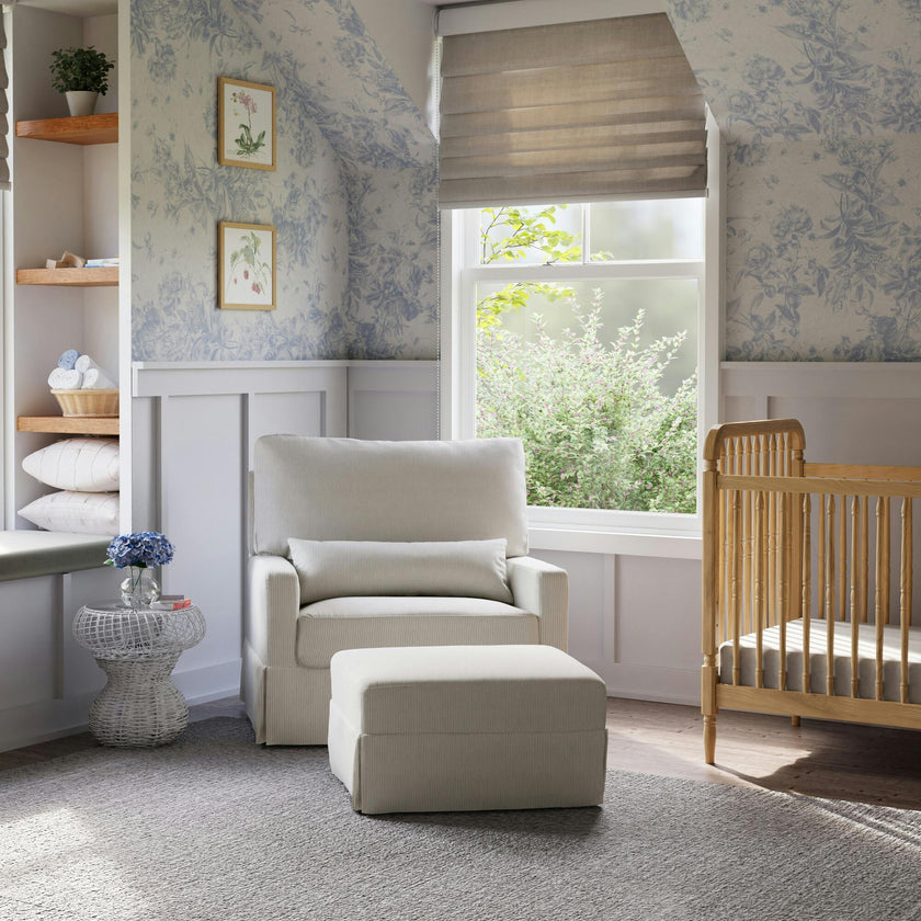 Crawford Performance Eco-Weave Pillowback Chair & a Half Comfort Swivel Glider