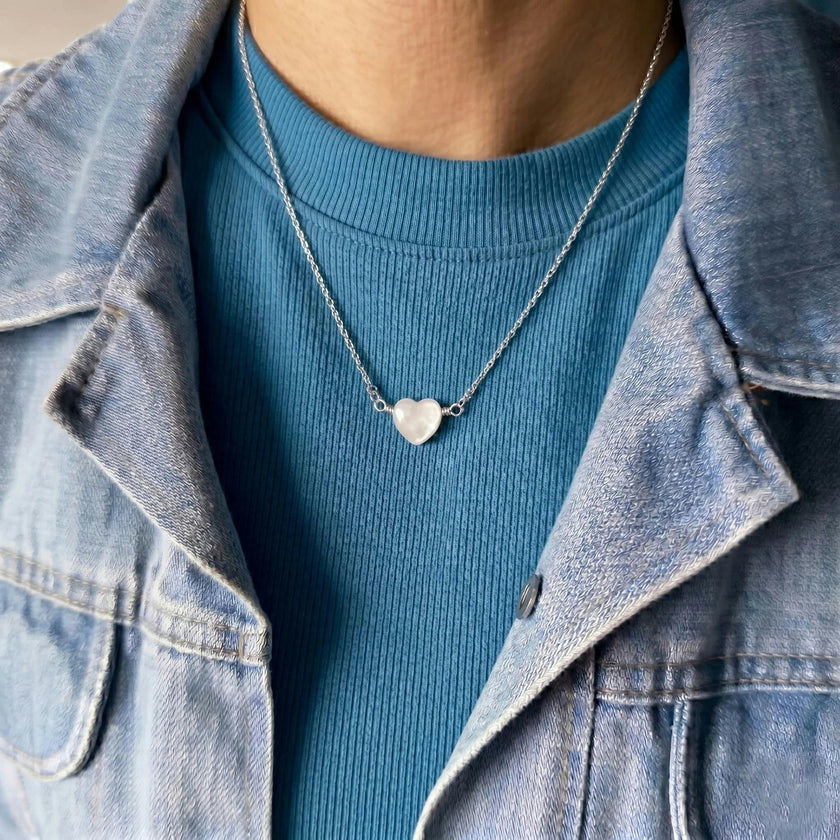 Mother of Pearl Heart Necklace