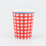Red Gingham Paper Cups
