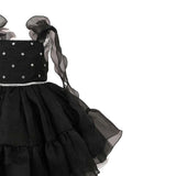 Black Savoya Ruffled Party Dress