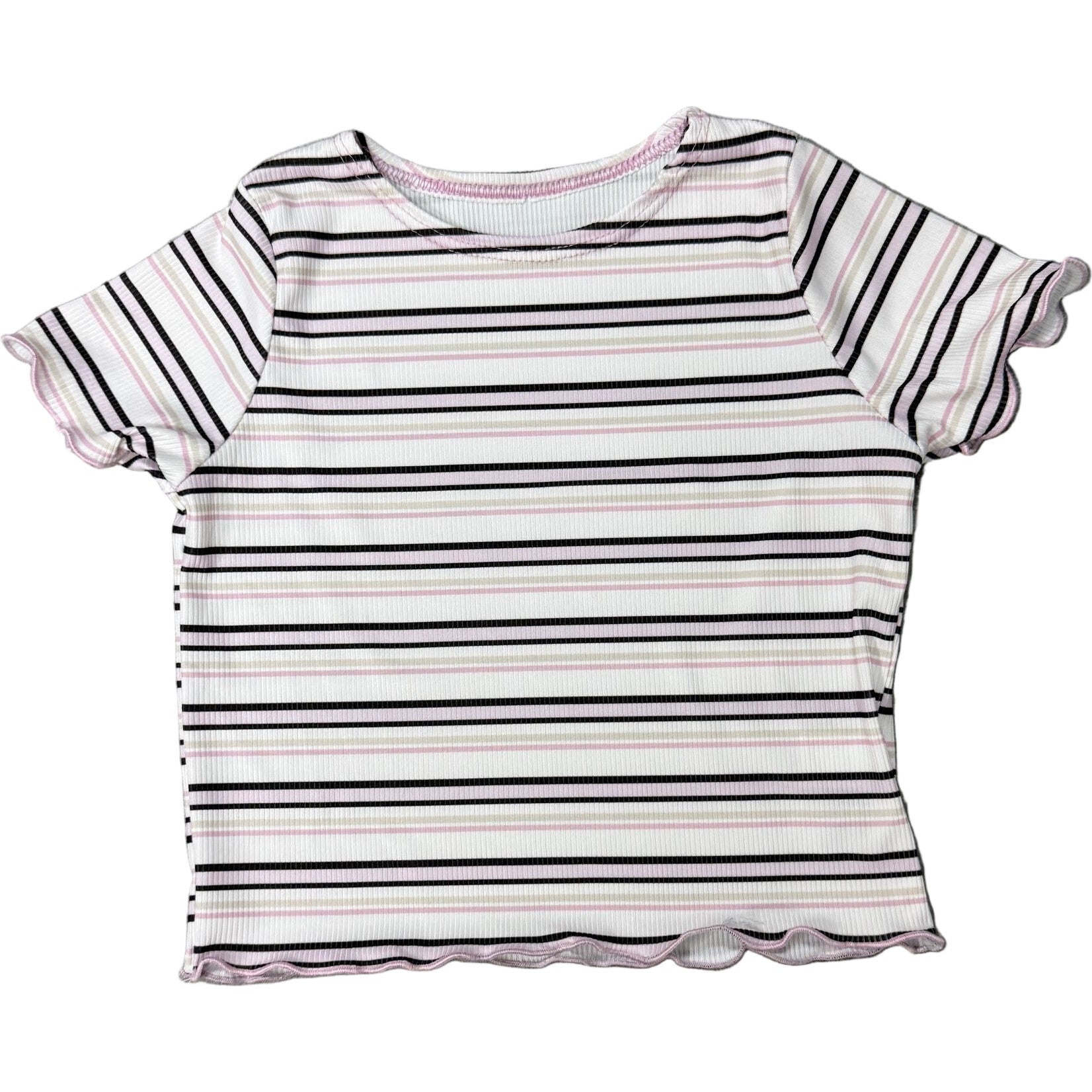 Girls Stripe Short Sleeve Top, Stripes
