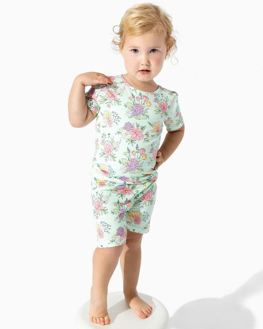 Petals & Posies Bamboo Kids Pajama Short Set