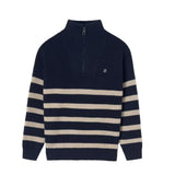 Striped Zip-Neck Sweater For Boys