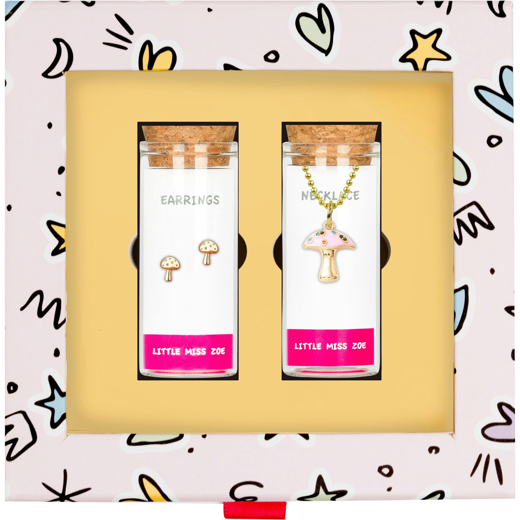 Mushroom Necklace and Earrings Gift Set