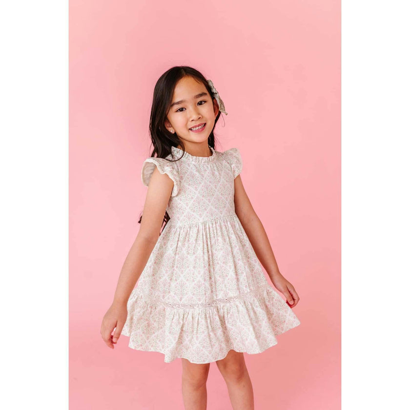 Spring Mosaic Ruffle Dress