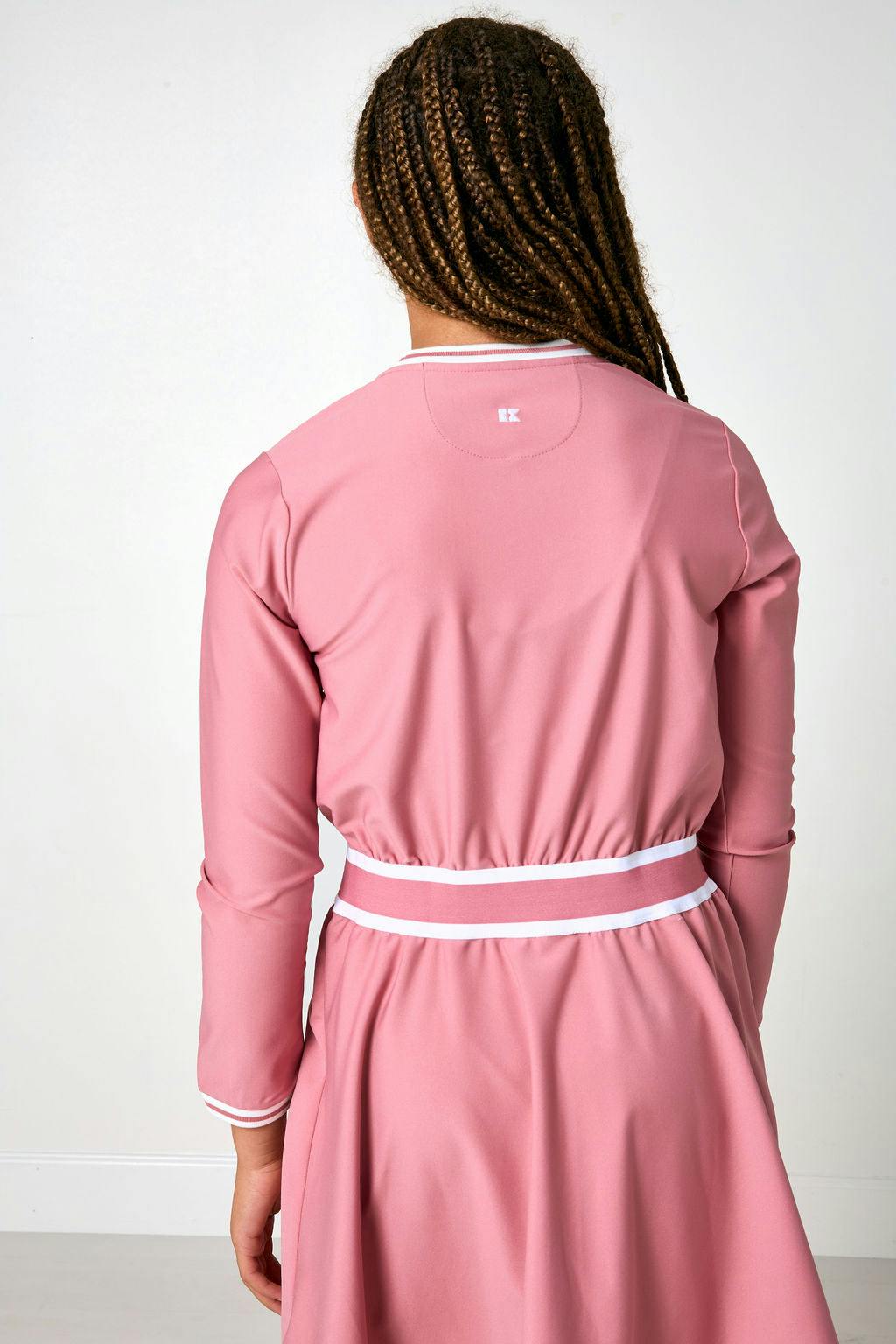 dusty pink long sleeve club dress