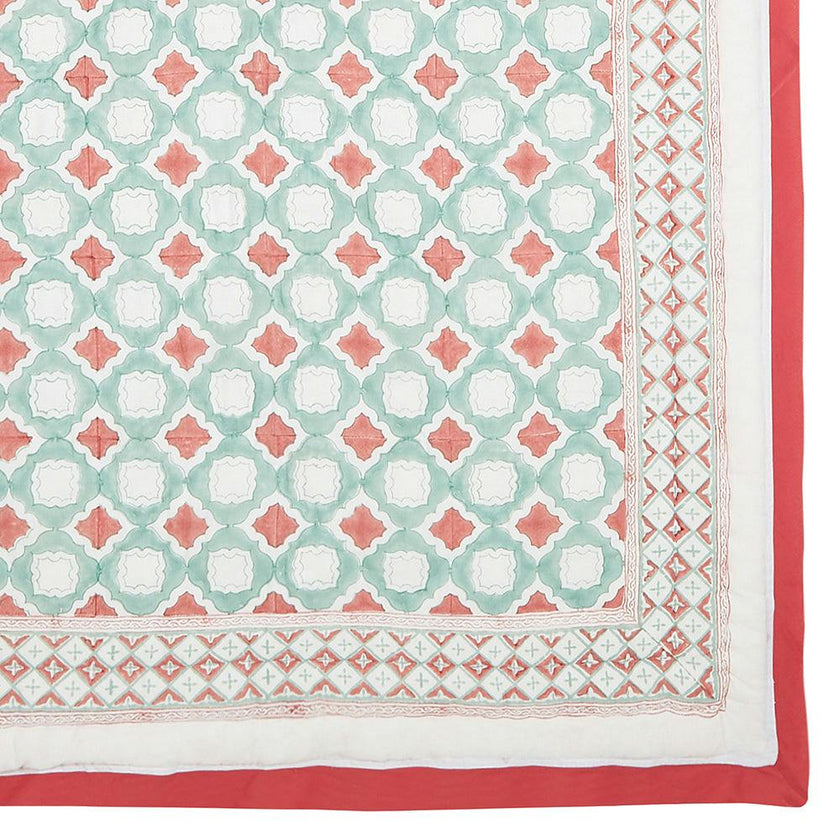 Block-Printed Cotton Crib Quilt