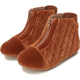 Nicole Quilted Velvet Zipped Ankle Boots