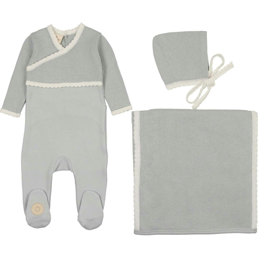 Classic Wrap Layette Set Blue Dawn