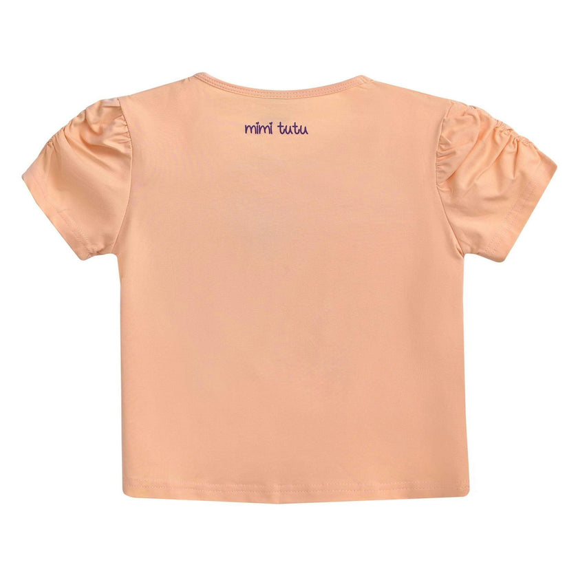 Peach Butterfly Applique T-Shirt