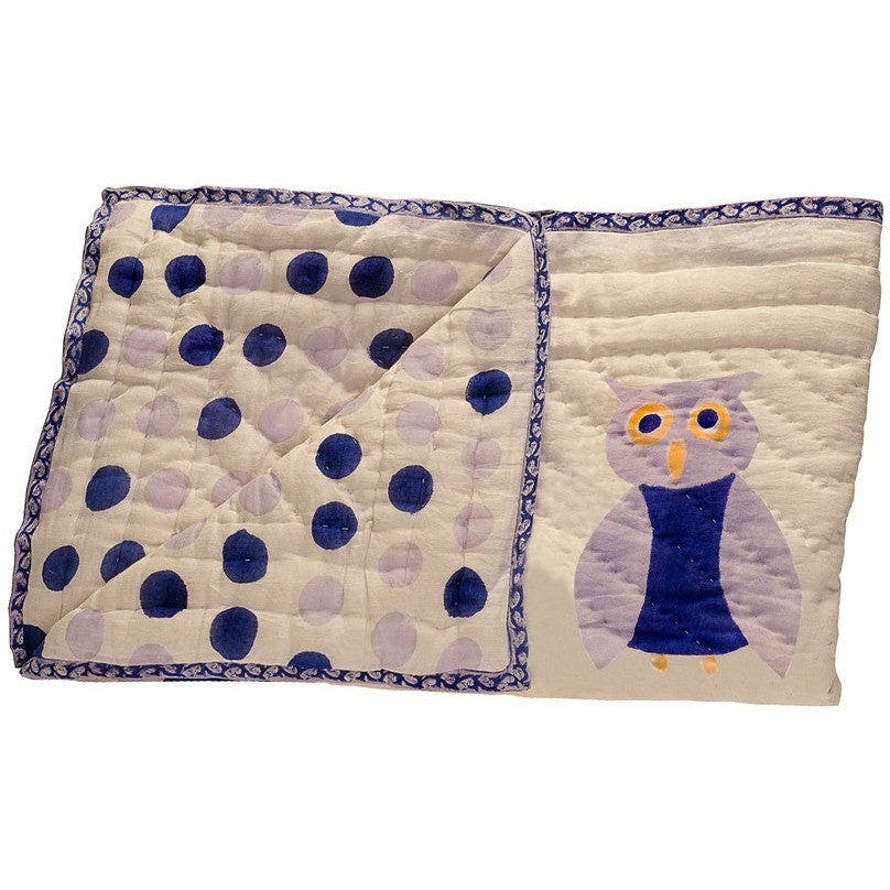 Organic Purple Owl Quilt