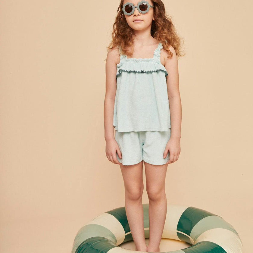 Lagoon Terry Cotton Girl Top