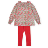 Emma Set Girls' Legging Set - Floral Noel