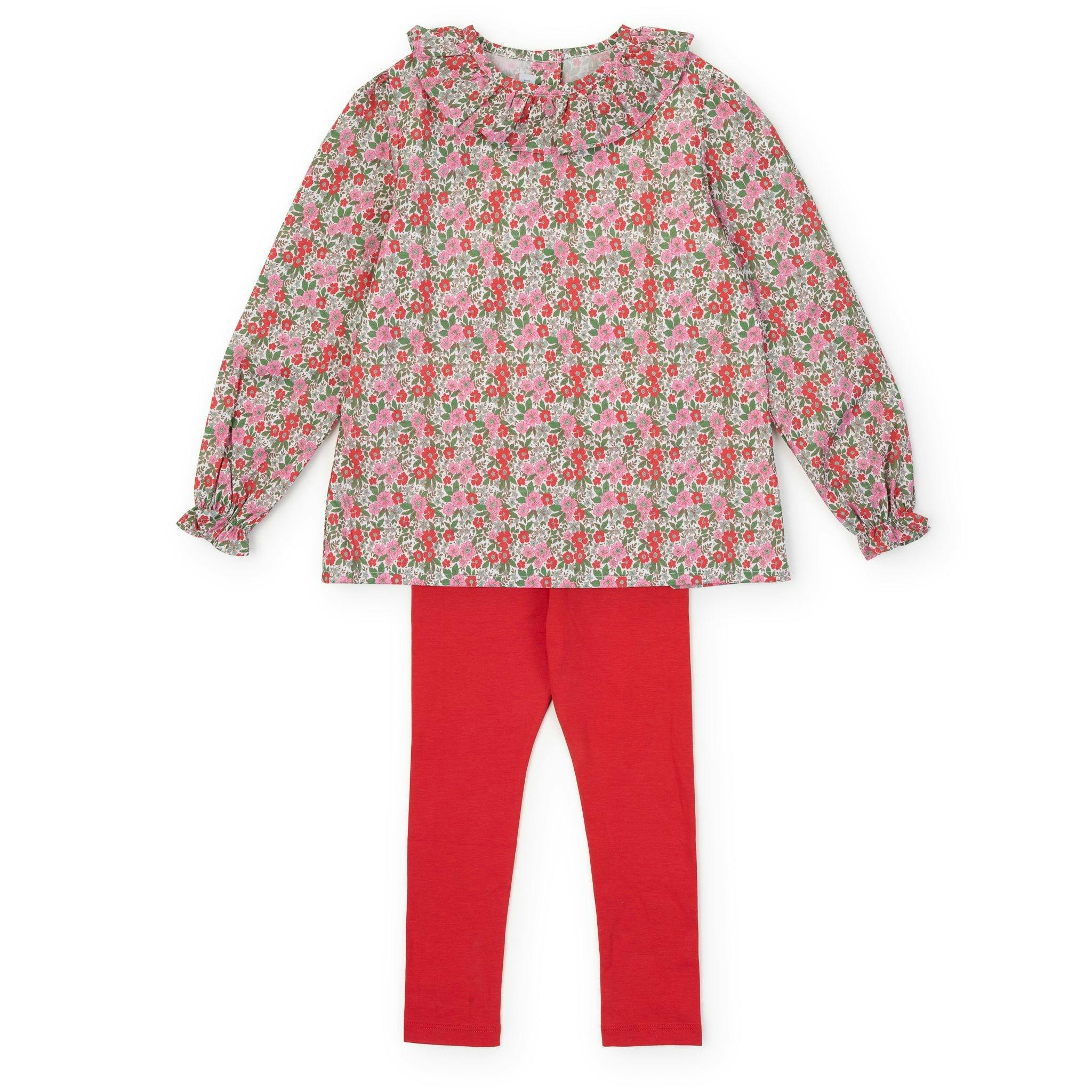 Emma Set Girls' Legging Set - Floral Noel
