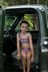 Girls Ruffle Neckline Bikini (Liberty Print)