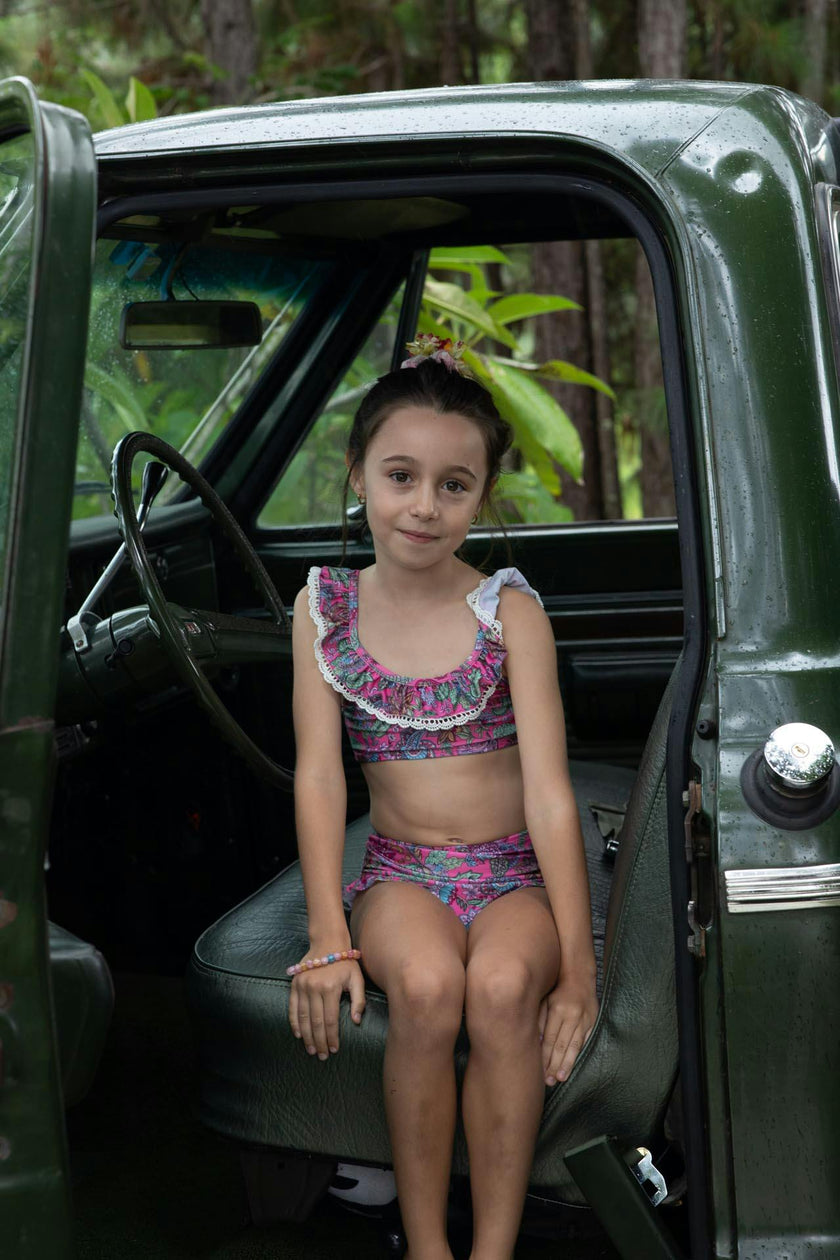 Girls Ruffle Neckline Bikini (Liberty Print)