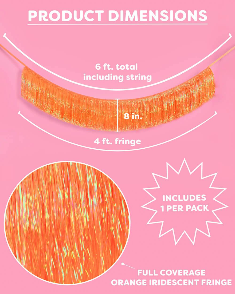 Orange Fringe Banner - iridescent banner