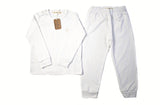 White Pajama Set in Pima Cotton