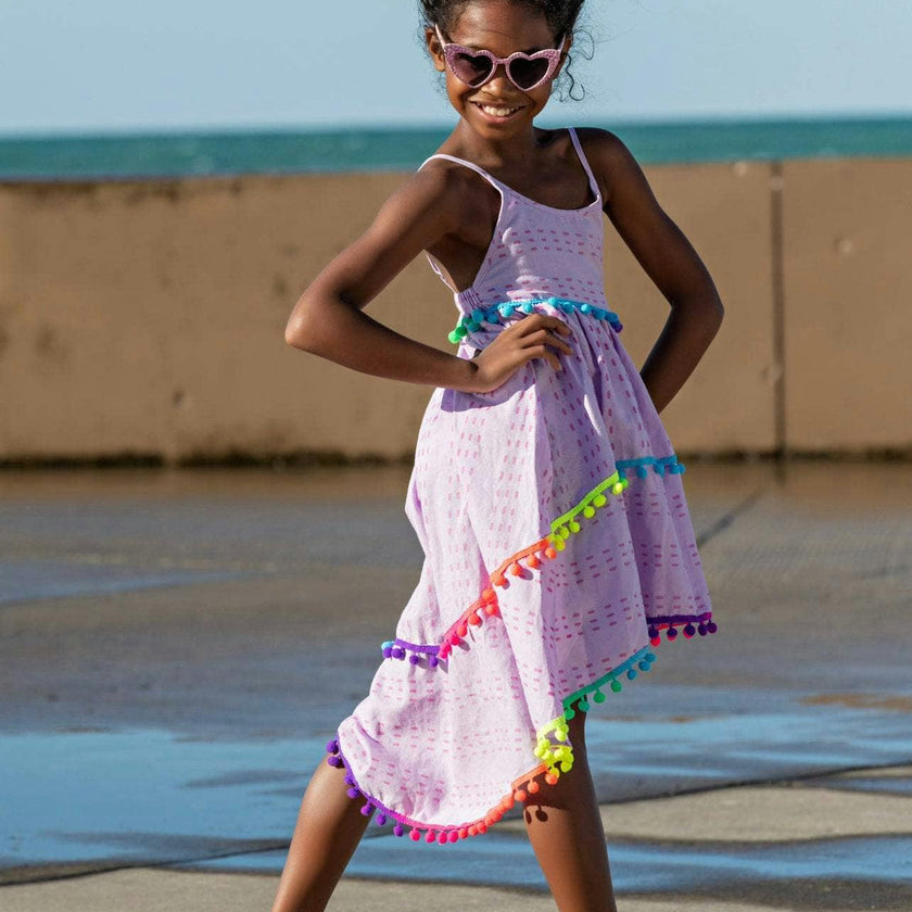 St. Barths Pom Pom High Low Dress