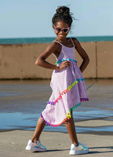 St. Barths Pom Pom High Low Dress