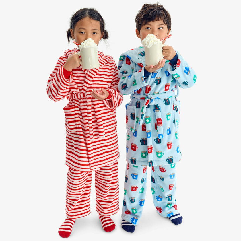 Kids plush fleece PJ pant in candy stripe