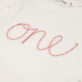 Millie Long Sleeve Tee in 'one' Pink Eyelash Writing