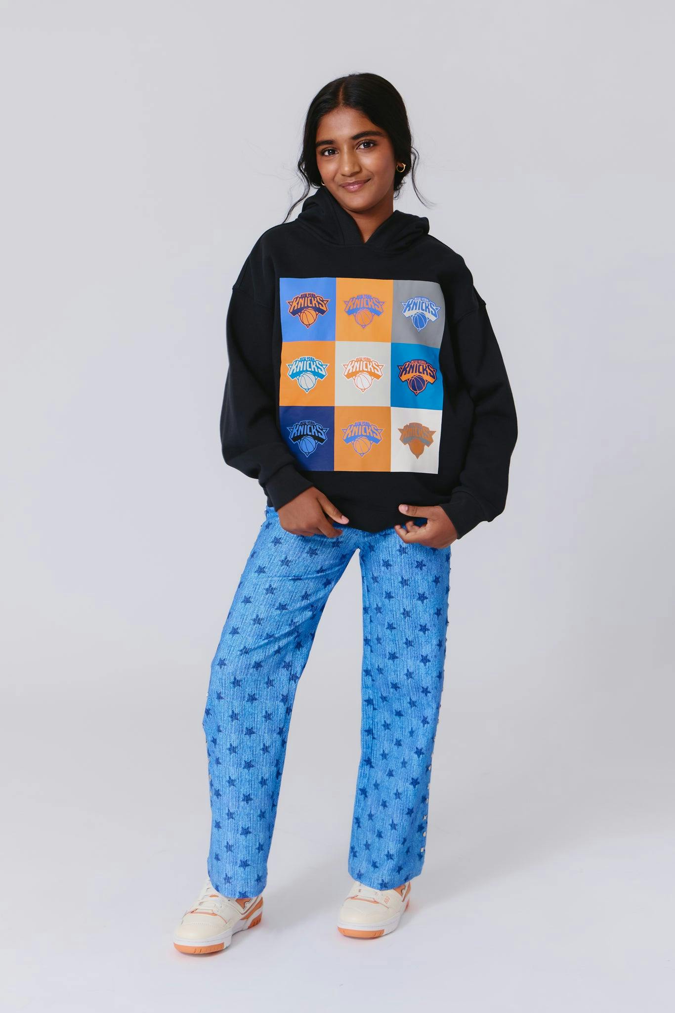 New York Knicks Basketball Girls Technicolor Hoodie