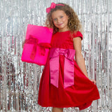 Rosie Velvet & Satin Bow Girls Party Dress