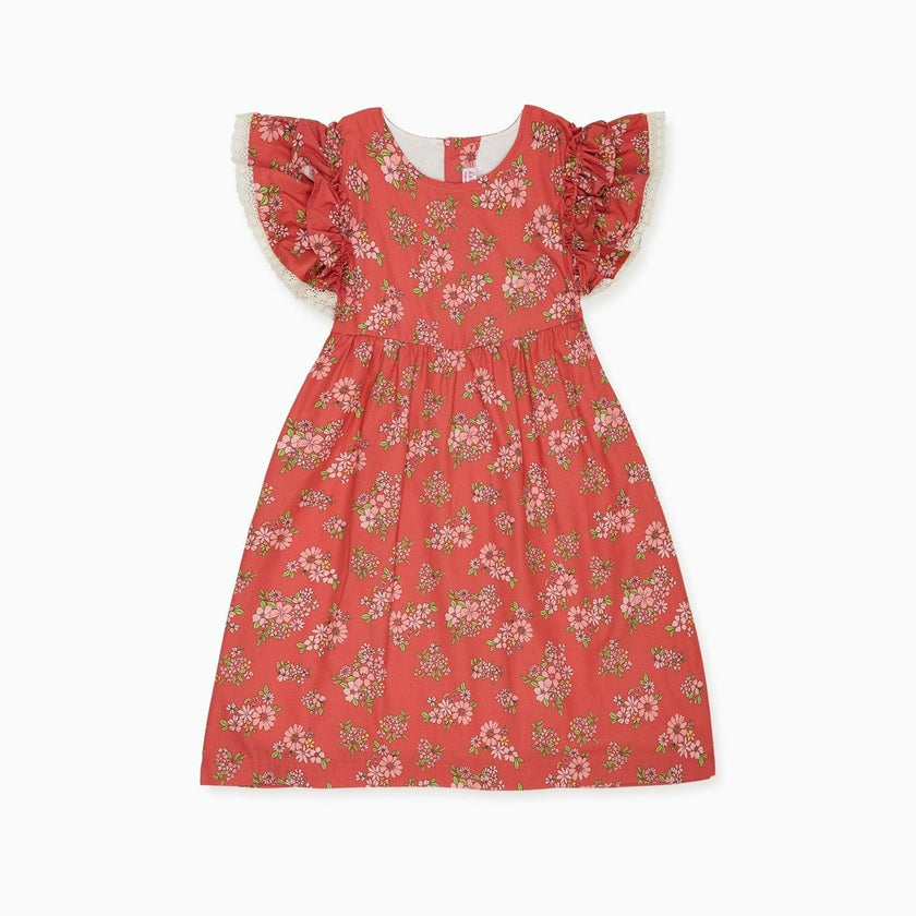 Red Floral Elsie Girl Empire Dress
