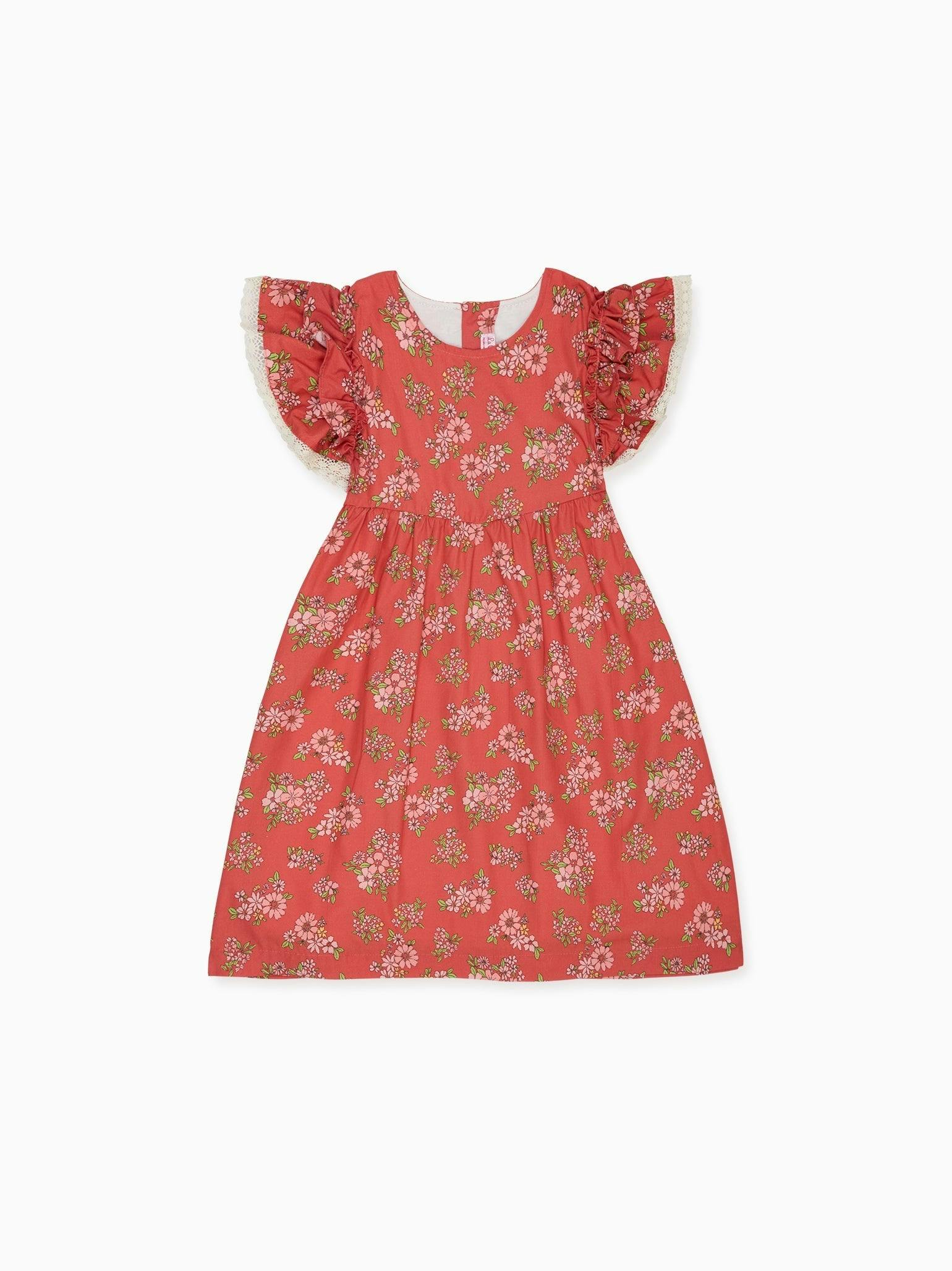 Red Floral Elsie Girl Empire Dress