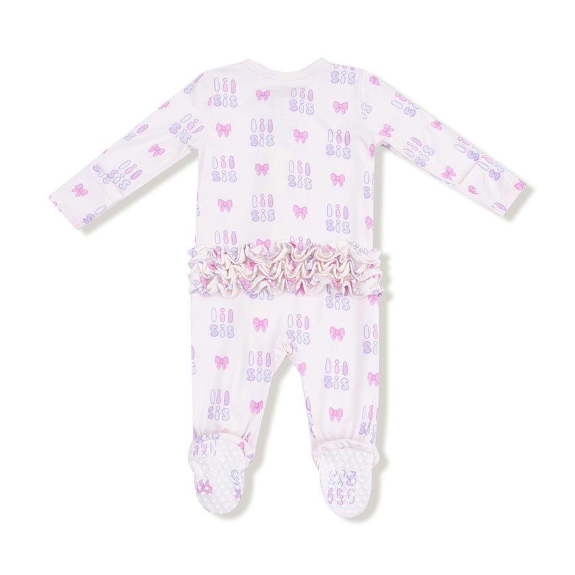 Lil Sis - 2 Way Zipper Ruffle Back Footie